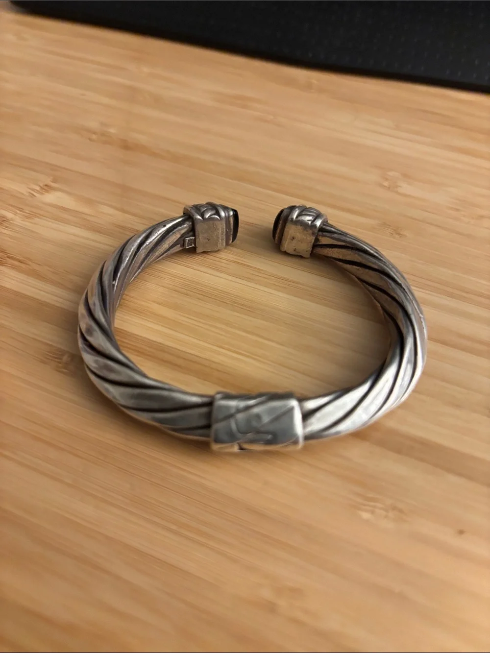 Silpada Hinged Cuff Bracelet  Men's Silver-Tone Twisted Cuff Bracelet
